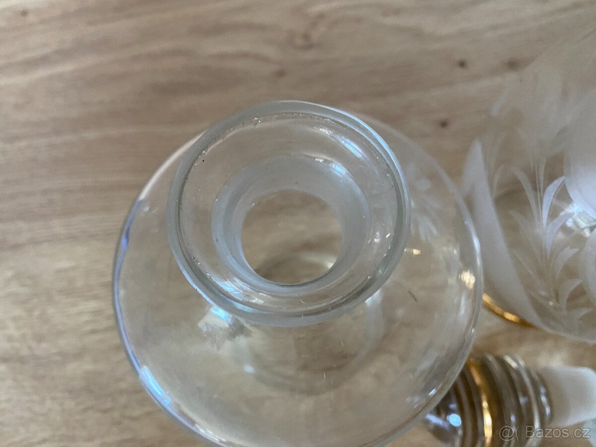 karafa stará skleněná karafa láhev na alkohol demižon - 13