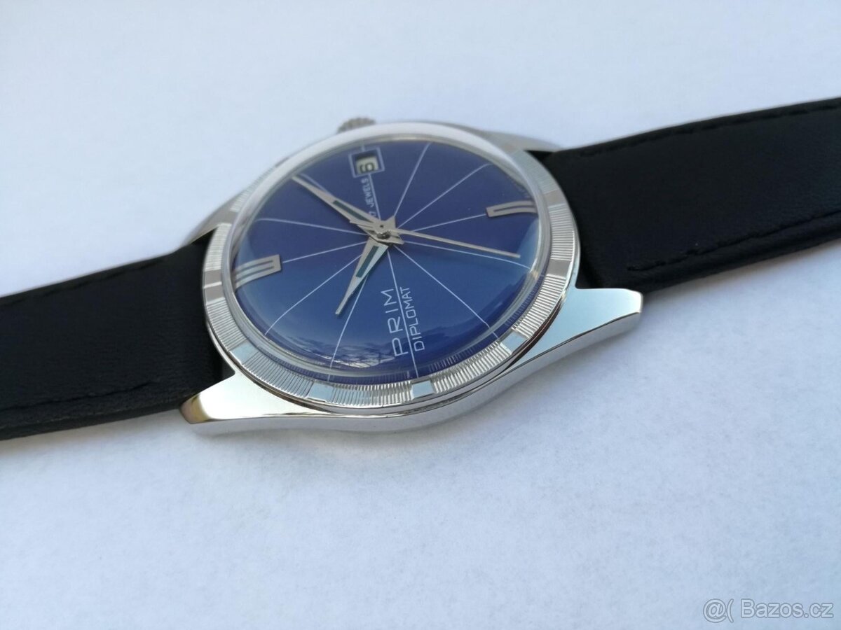 PRIM DIPLOMAT modrý ciferník TOP stav - 13
