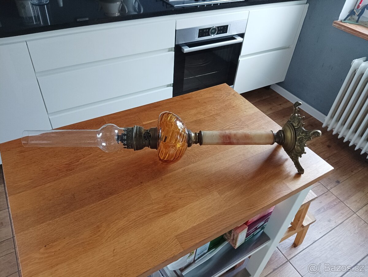 STAROŽITNÁ SECESNÍ PETROLEJOVÁ LAMPA EHRICH & GRAETZ 19.STOL - 13