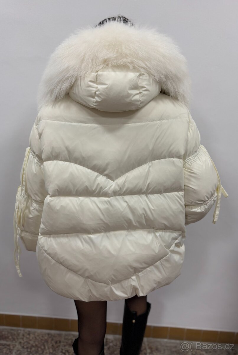 Dámská péřová bunda s pravou liščí kožešinou - 13