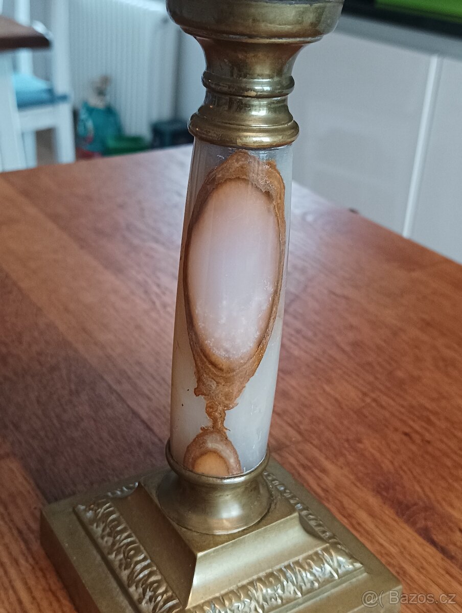 STAROŽITNÁ RUČNĚ MALOVANÁ PETROLEJKA SECESE/ART DECO FRANCE - 13