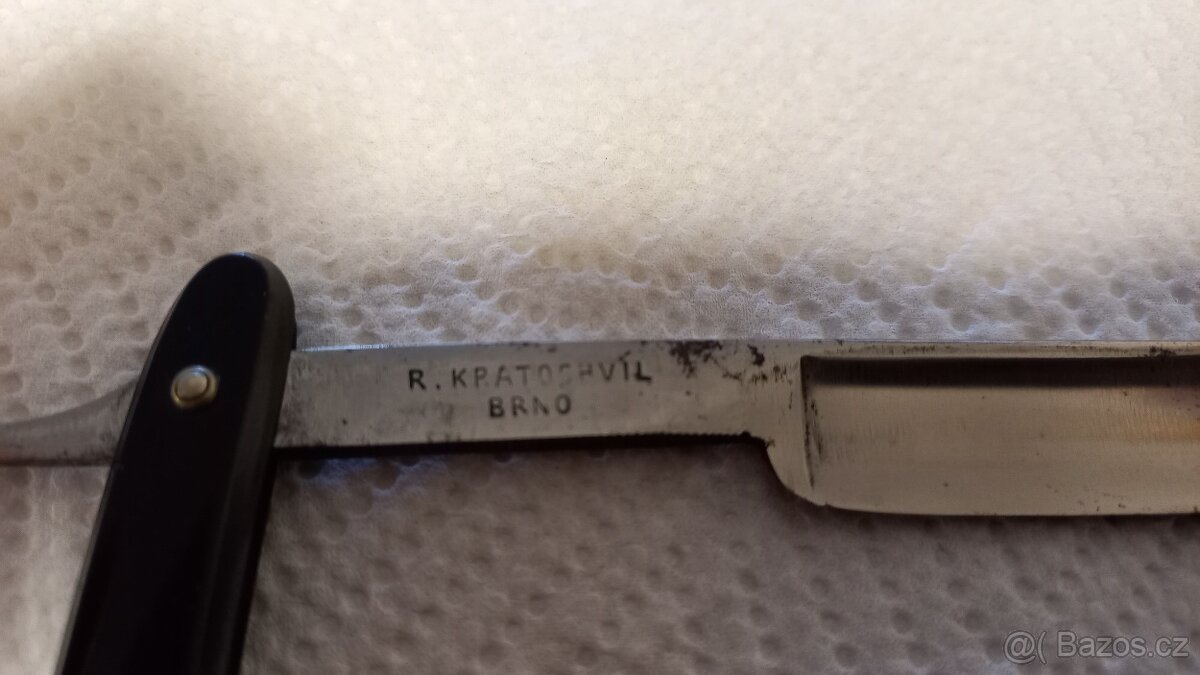 Starožitná břitva včetně pouzdra a brousku - 13