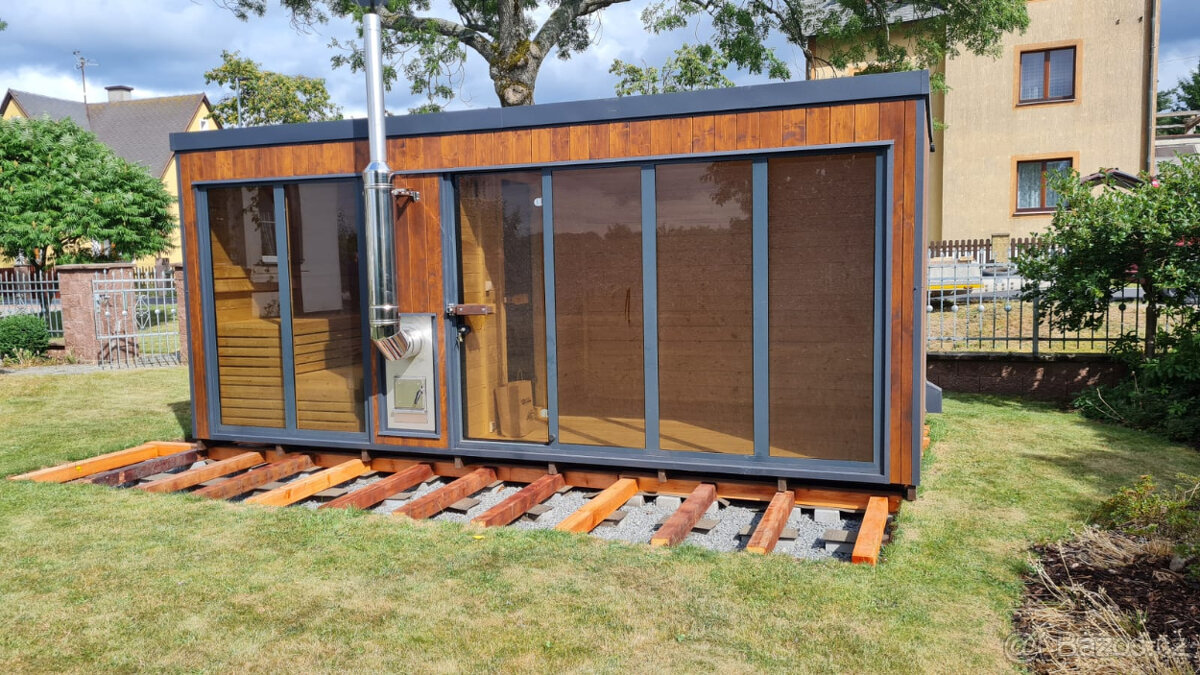 Finská venkovní sauna-Saunový domek s odpočívárnou - 13