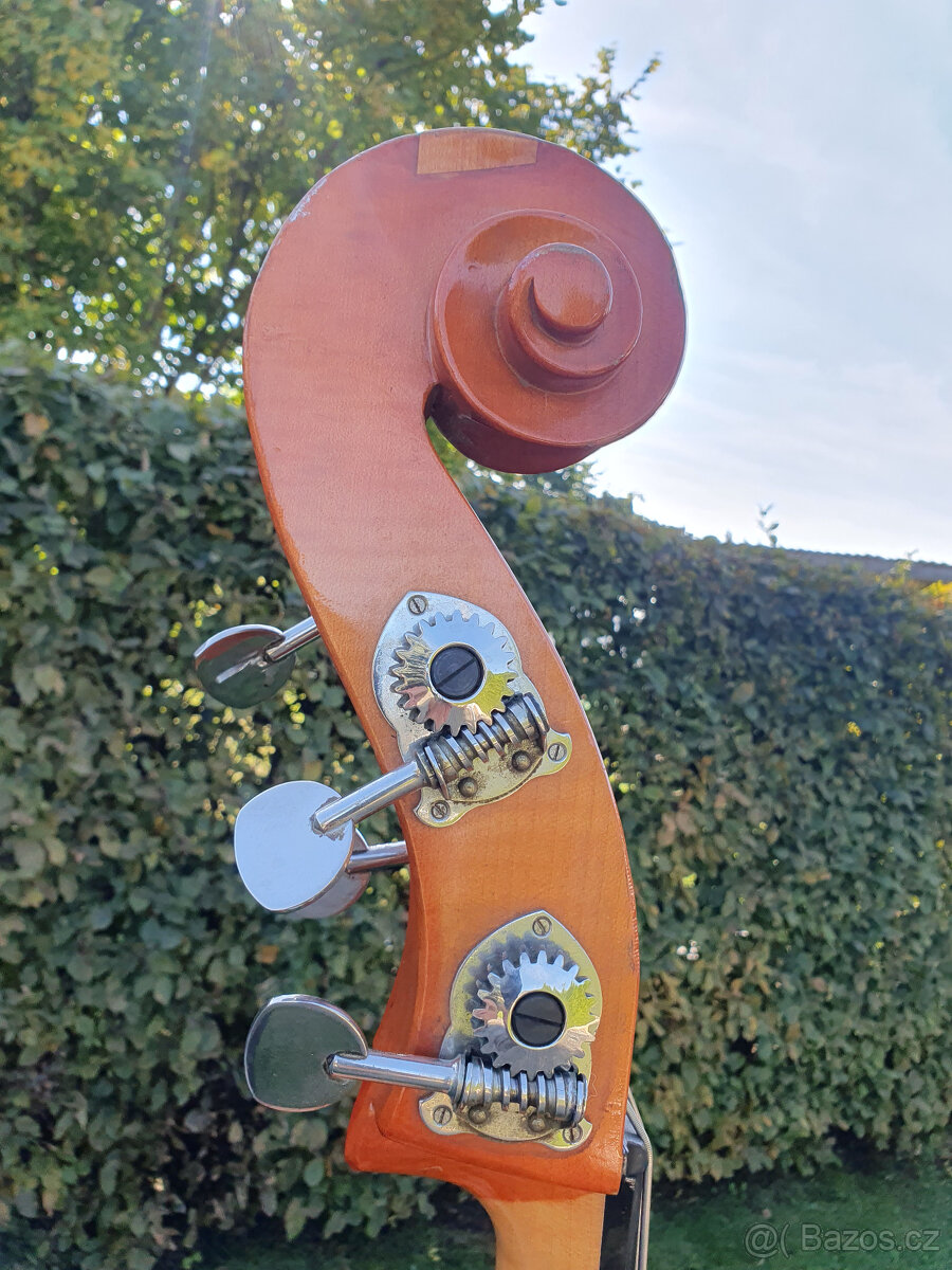 Celomasivní český 3/4 kontrabas, snímač, obal - 13