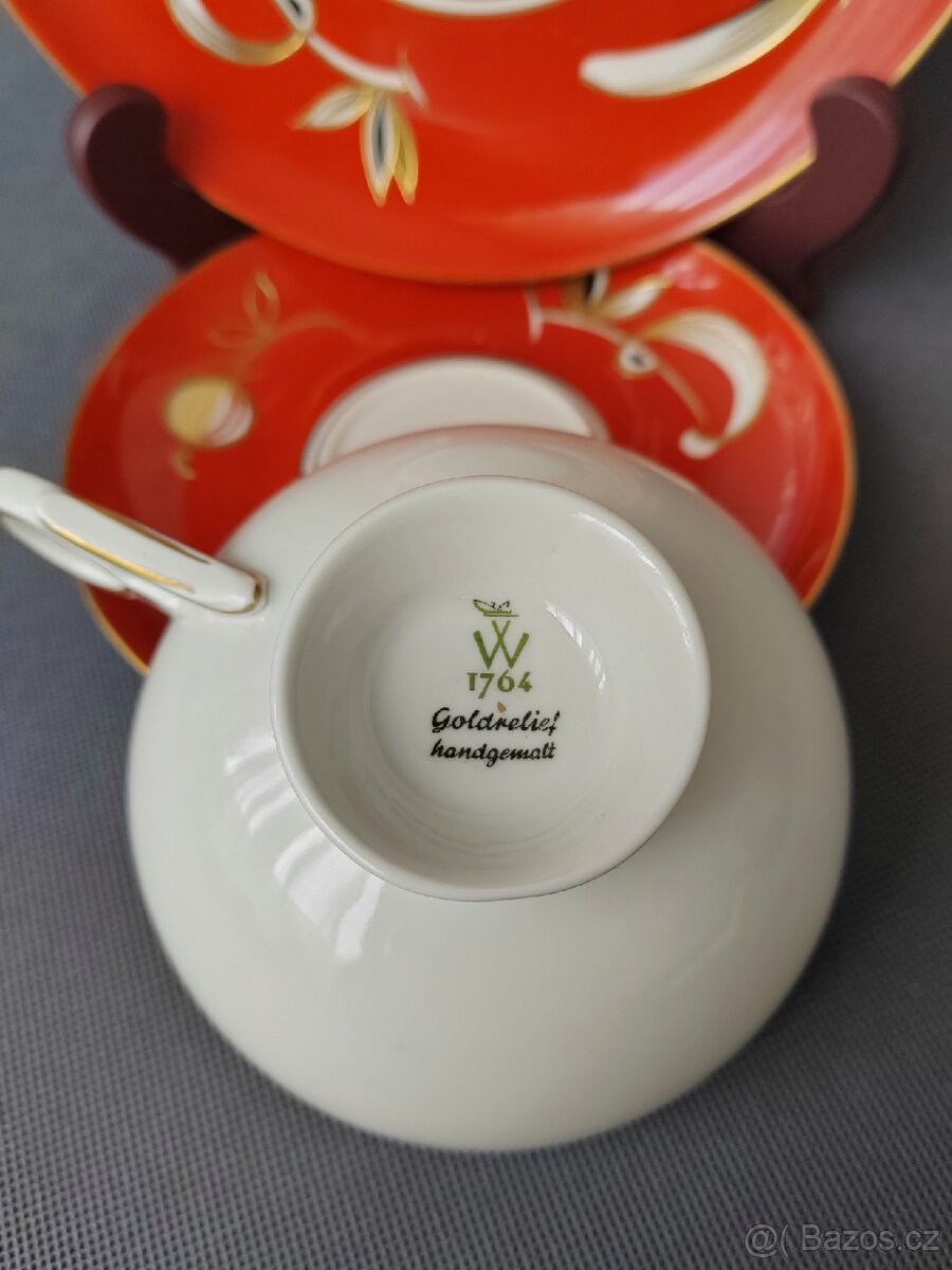 Sběratelský ručně malovaný porcelánový set Wallendorf - 13