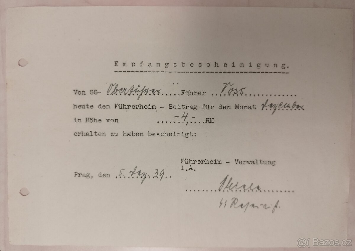 DOKUMENTY PO GENERÁL SS BERNHARD VOSS 4 - 13