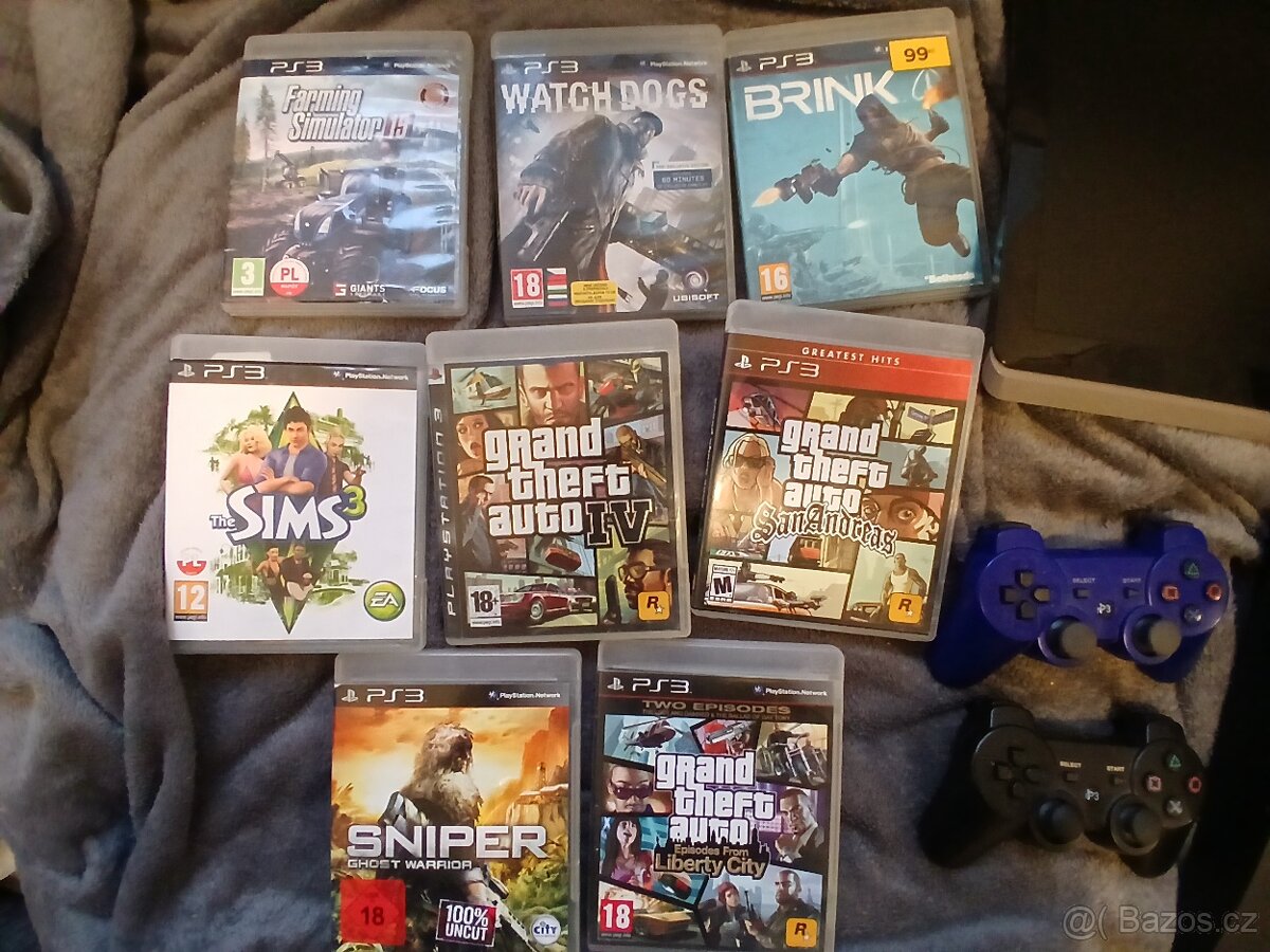 Ps3 celej komplet volant televize ovladace kabely - 13