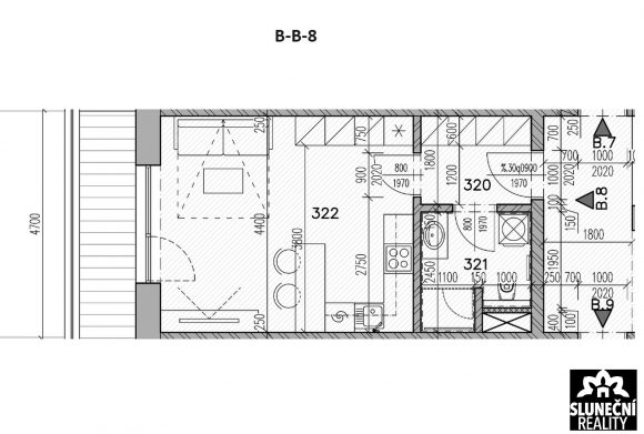 Pronájem bytu 1+kk, 32 m² v novostavbě s terasou, lokalita P - 13