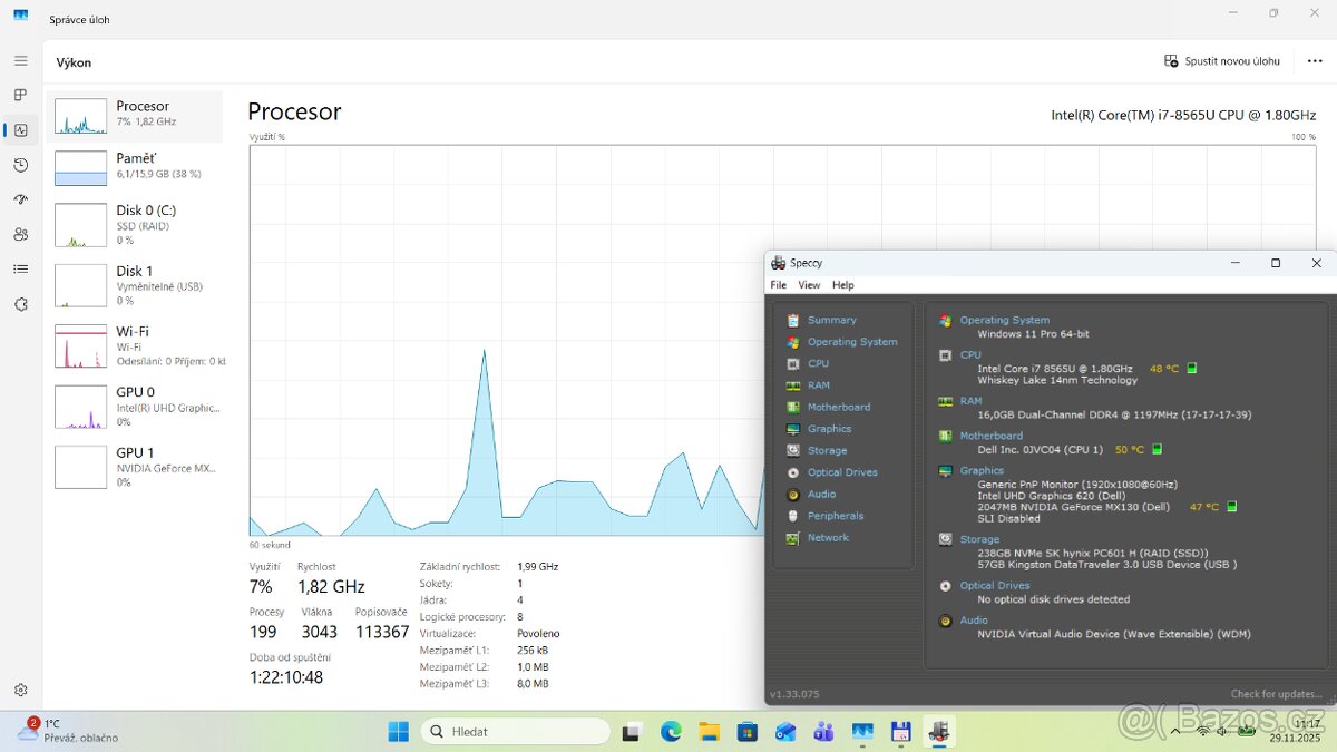 Dell 3500/15,6“/I7 8565U/SSD NVMe256GB/RAM16GB/GF MX130 - 13