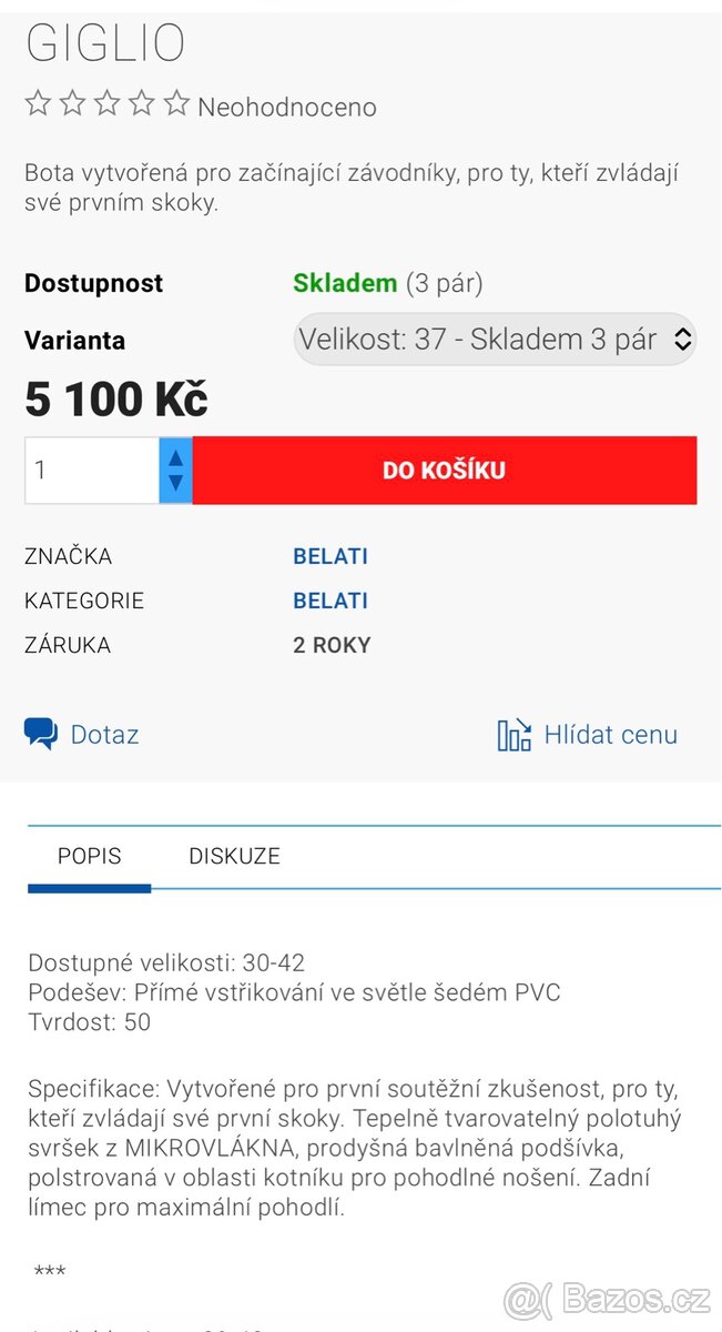 Lední brusle Belati 37 - 13