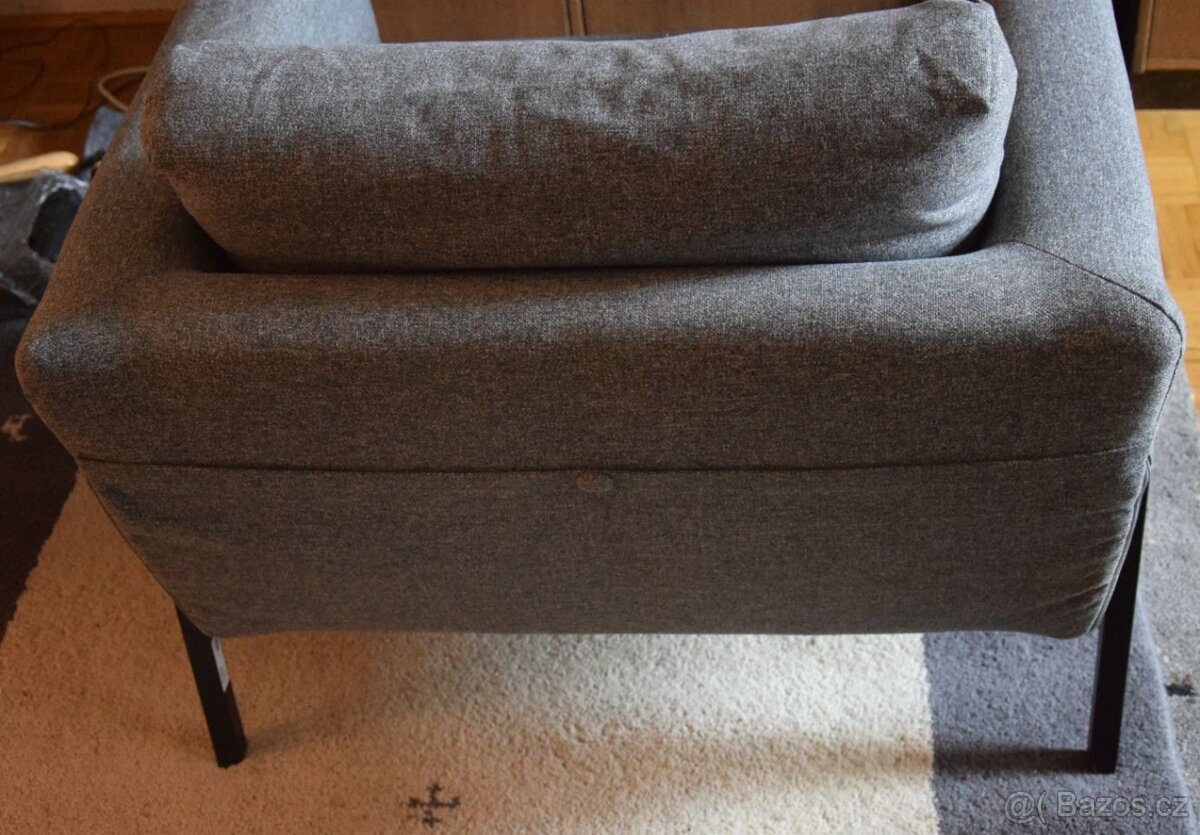 Křeslo IKEA KOARP potah Gunnared šedá, robustní a stabilní - 13