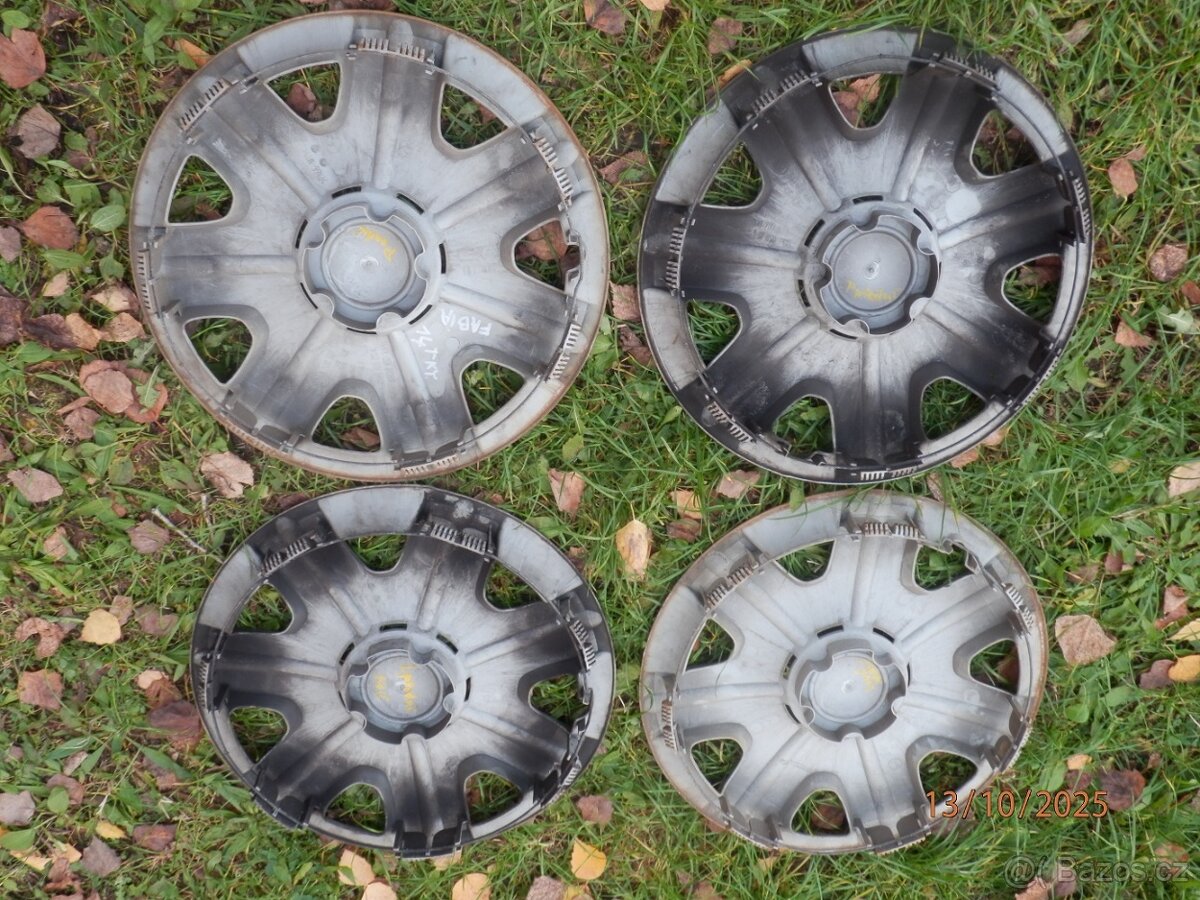 4xOriginál poklice kol na ŠKODA FABIA 2 14tky. - 13