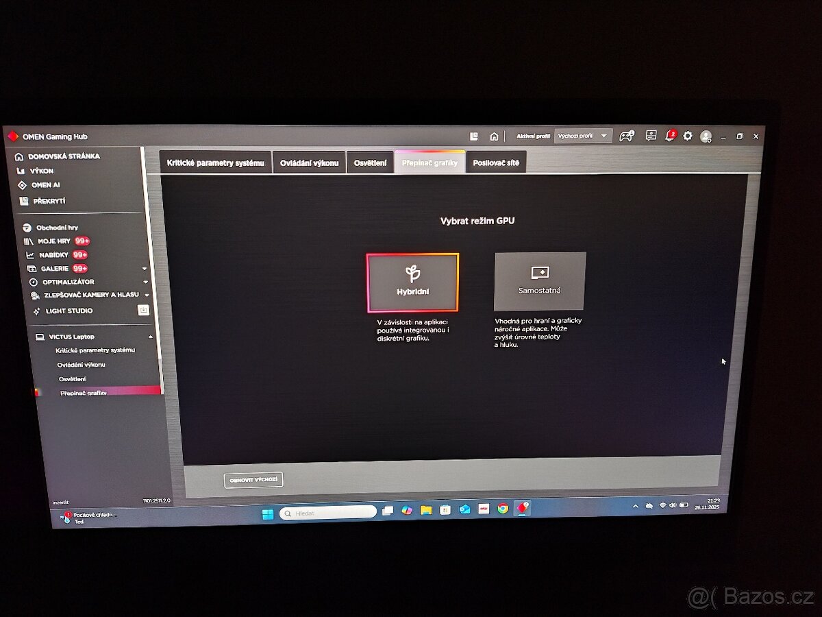 Herní Victus 16,RTX-4gen-120w,i5-13gen,RGB,19Měs.Záruka. - 13