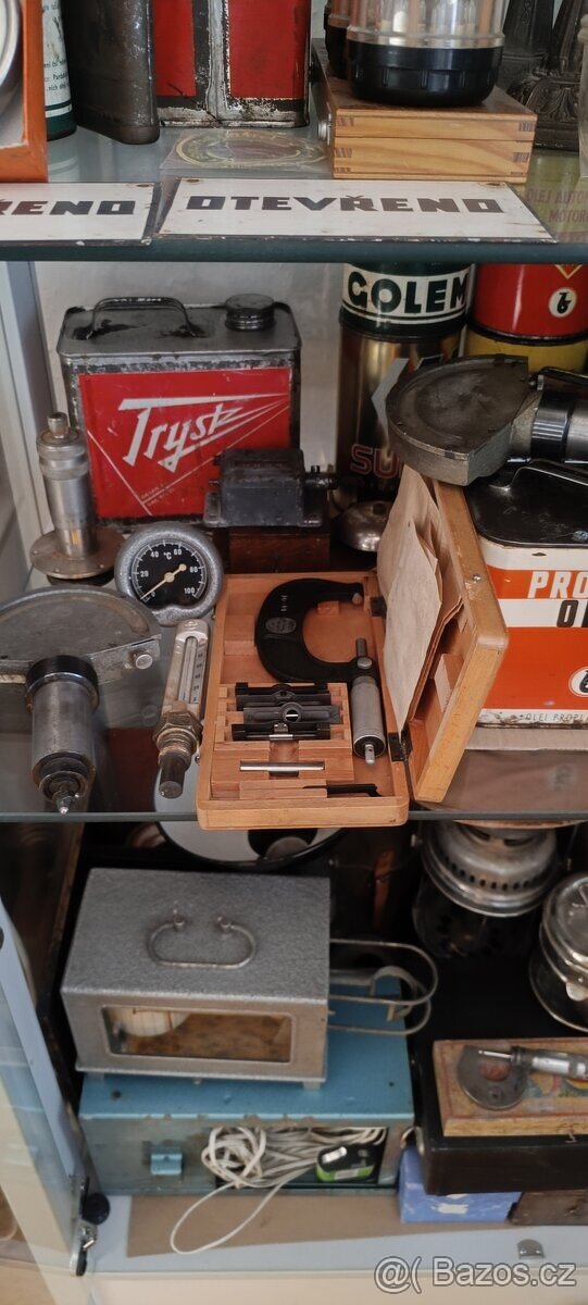 Starý termograf, budík, měřící přístroje - 13