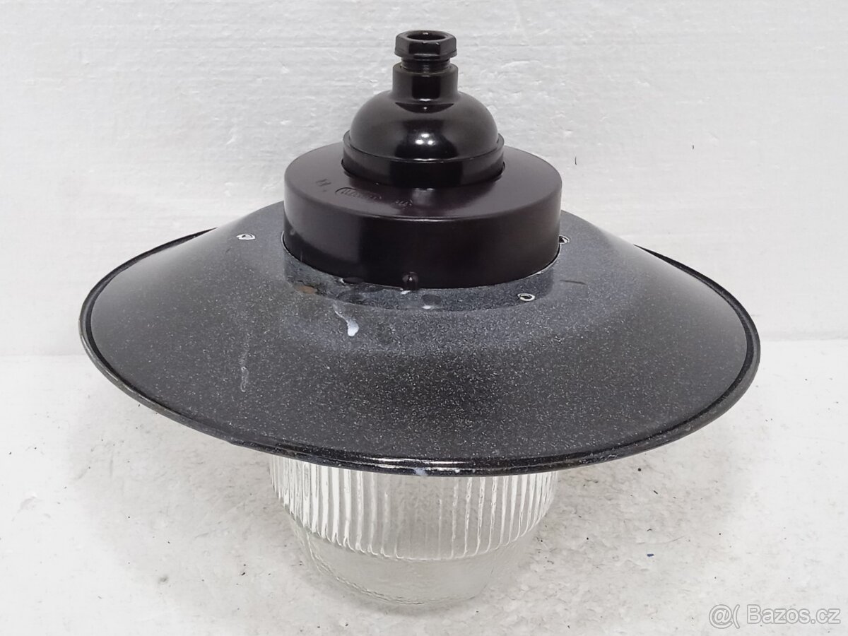 Lustr - Smaltované stropní retro světlo - 13