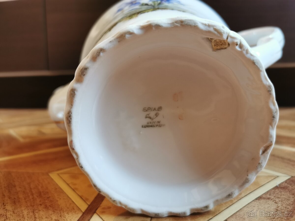 Starý kávový servis Epiag Loket s květinovým motivem - 13