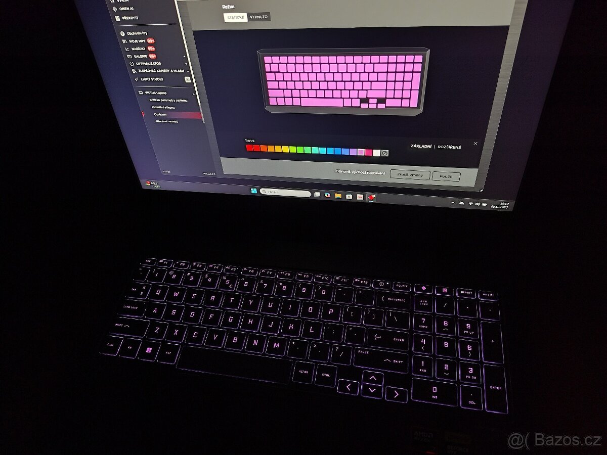 Herní Victus 16,RTX-4gen-120w,R7-8gen,TOP.Záruka. - 13