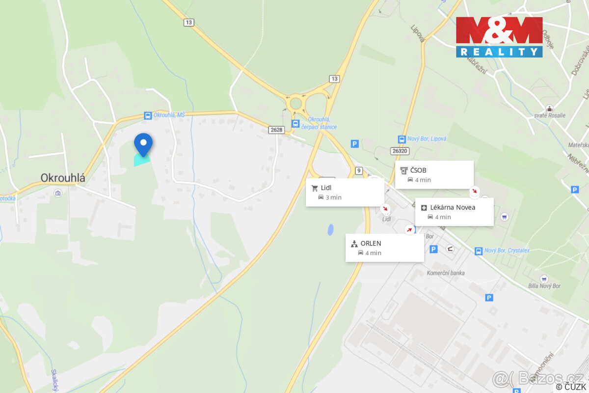 Prodej pozemku k bydlení, 1353 m², Okrouhlá - 13