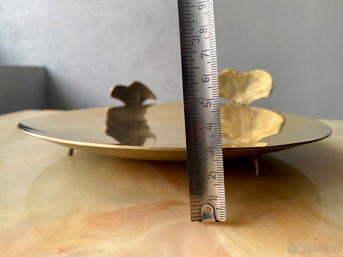 Starožitná mosazná Miska Na Ovoce S motivem Velrybího Ocasu - 13