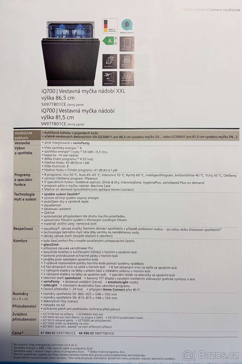 Nová vest. myčka SIEMENS STUDIOLINE SN97T801CE-TOP model - 13