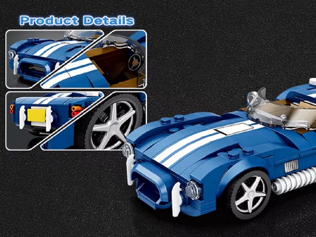 Stavebnice závodní auto modré - 13