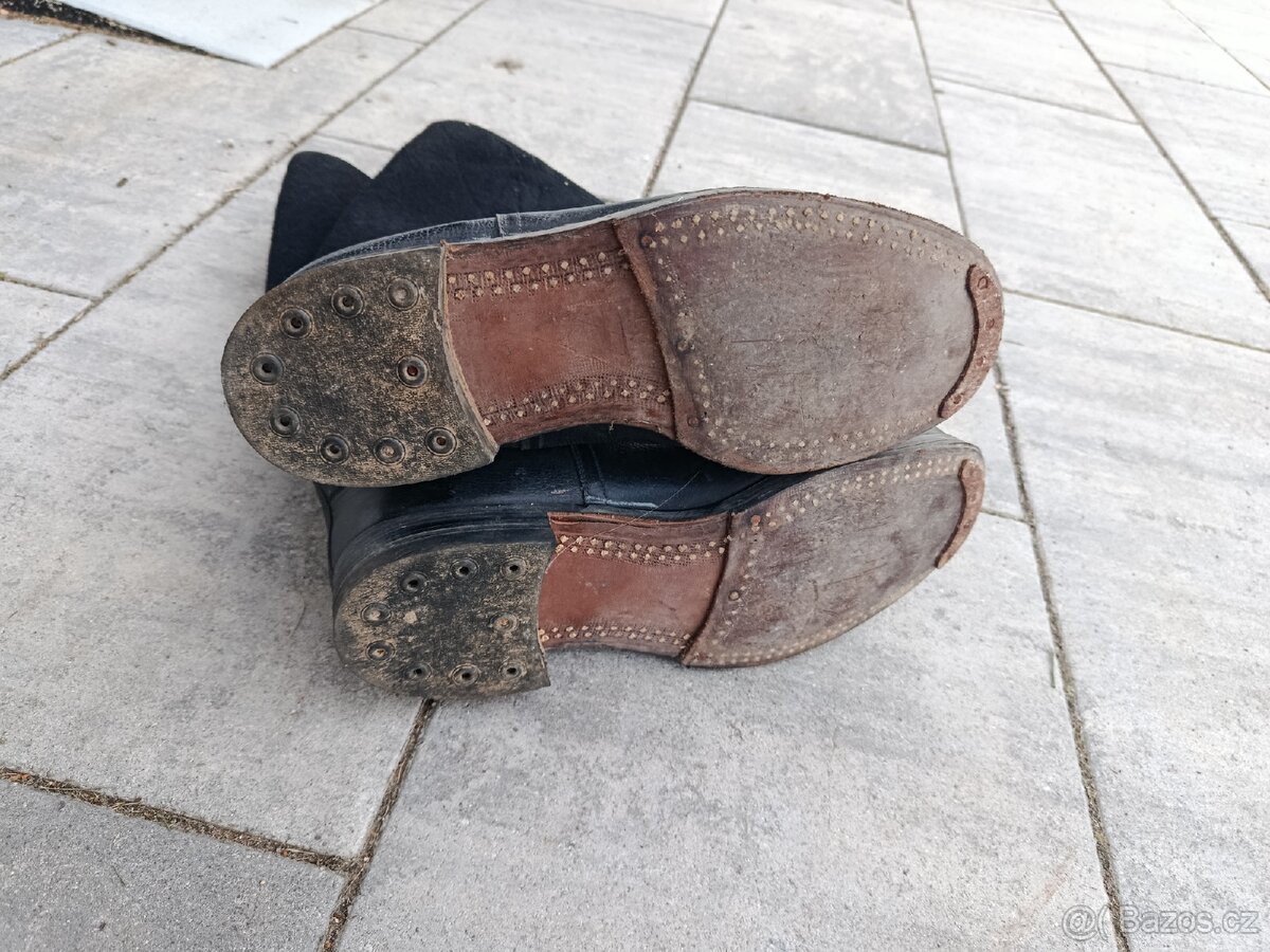 Kožené boty, půllitry vojenské retro - 13