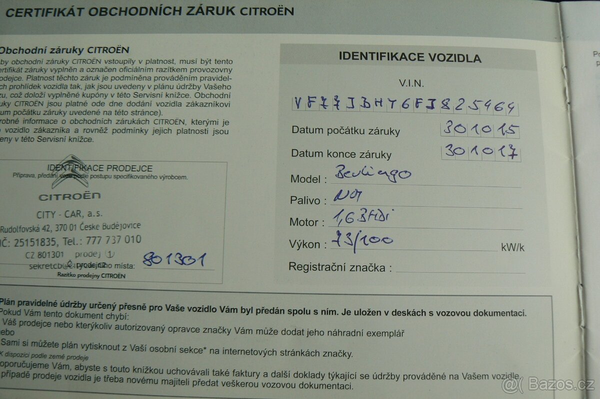 Citroen Berlingo 1.6BHDi -2015 -ČR-SERVISKA - 13