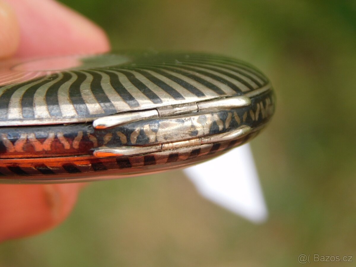 Švýcarské stříbrné kapesní hodinky niello / tula BREVET - 13