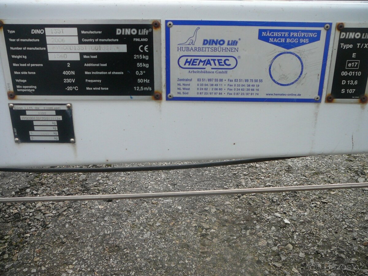 Přívěsná pracovní plošina DINO 135 - 13