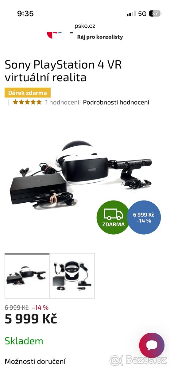 PS4 slim 500gb, set PS VR, příslušenství a hry - 13