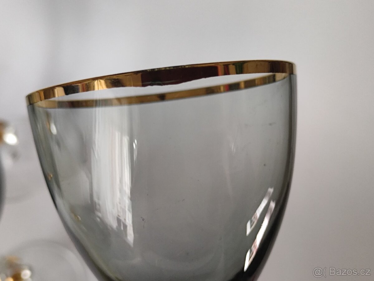 Luxusní sklenice Zlatá Zuzana, retro skleničky, ČSSR - 13