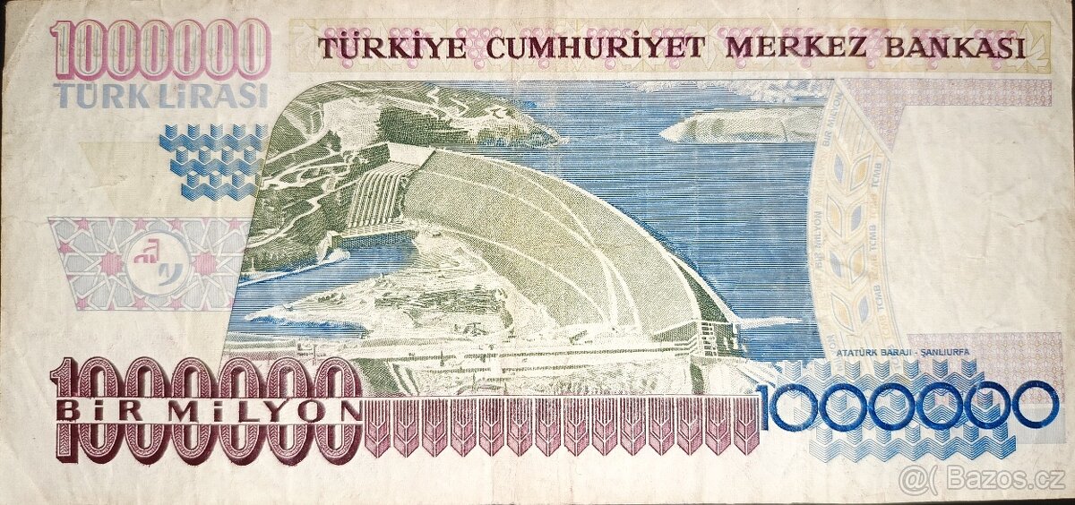Turecké bankovky - 10 - 10 000 000 lir 1970 - 2009 - 13