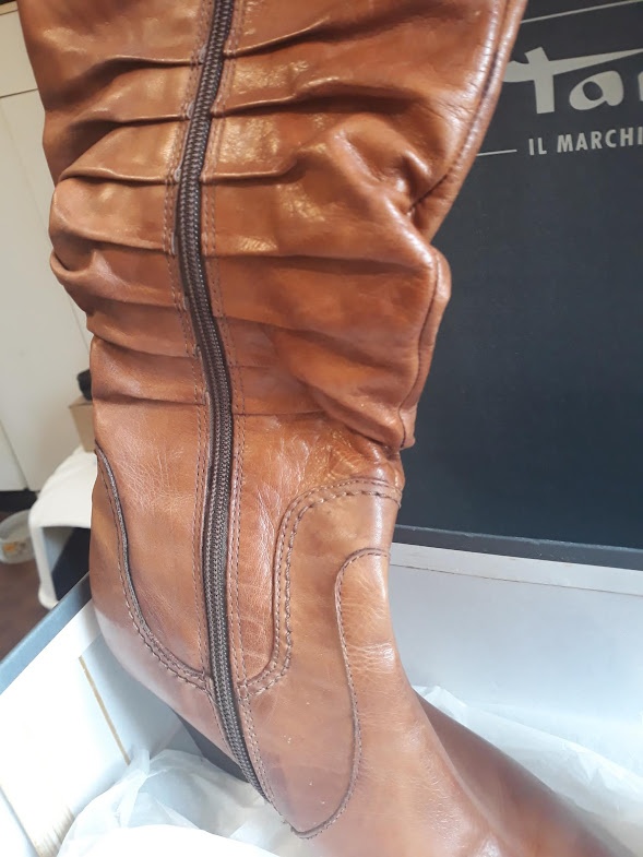 Nové kožené kozačky č.39, černé, rezavé, béžové - 13