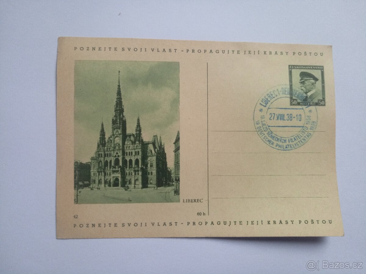 Staré poštovní známky psaní dopis Liberec Reichenberg 2 - 13