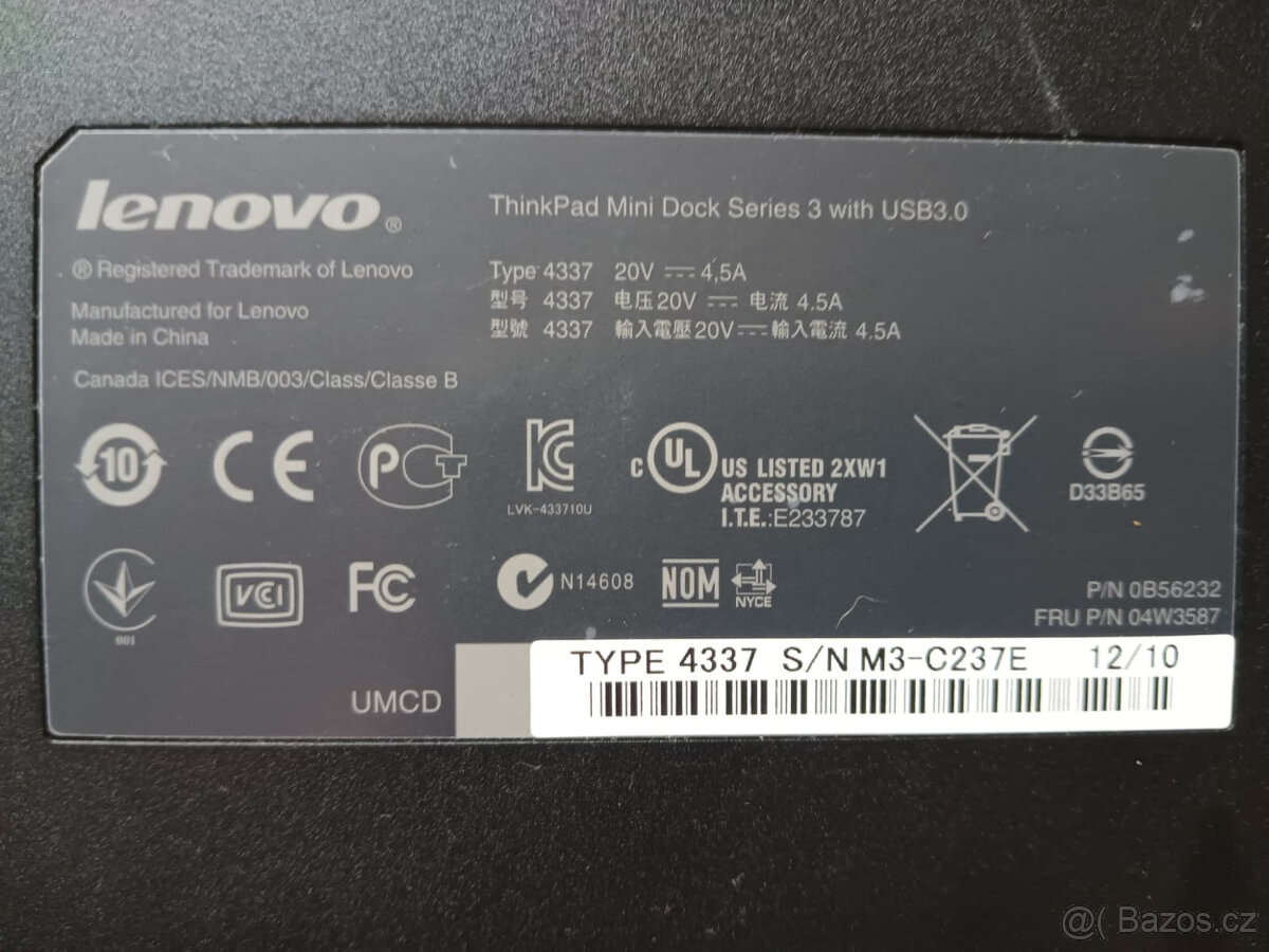 Dokovací stanice k Lenovo Thinkpad notebookum serie 3 - 13