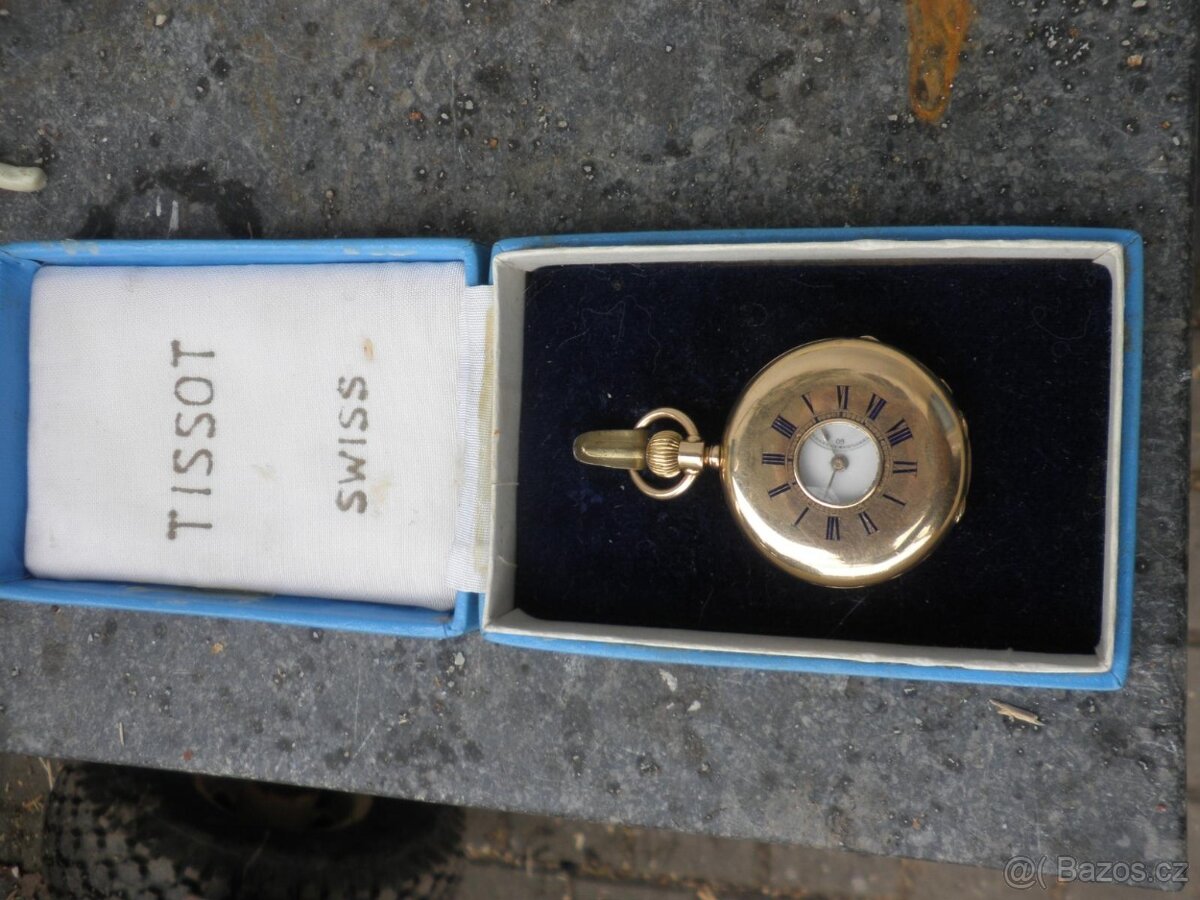Prodám za cenu zlata CELO ZLATÉ 14K kapesní hodinky TISSOT - 13
