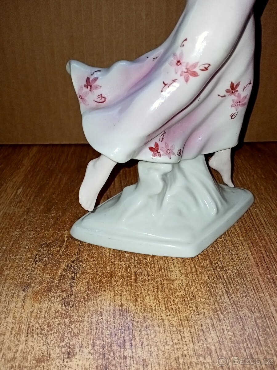 Polo akt tanečnice ART-DECO starý ROYAL DUX V.31cm - 13