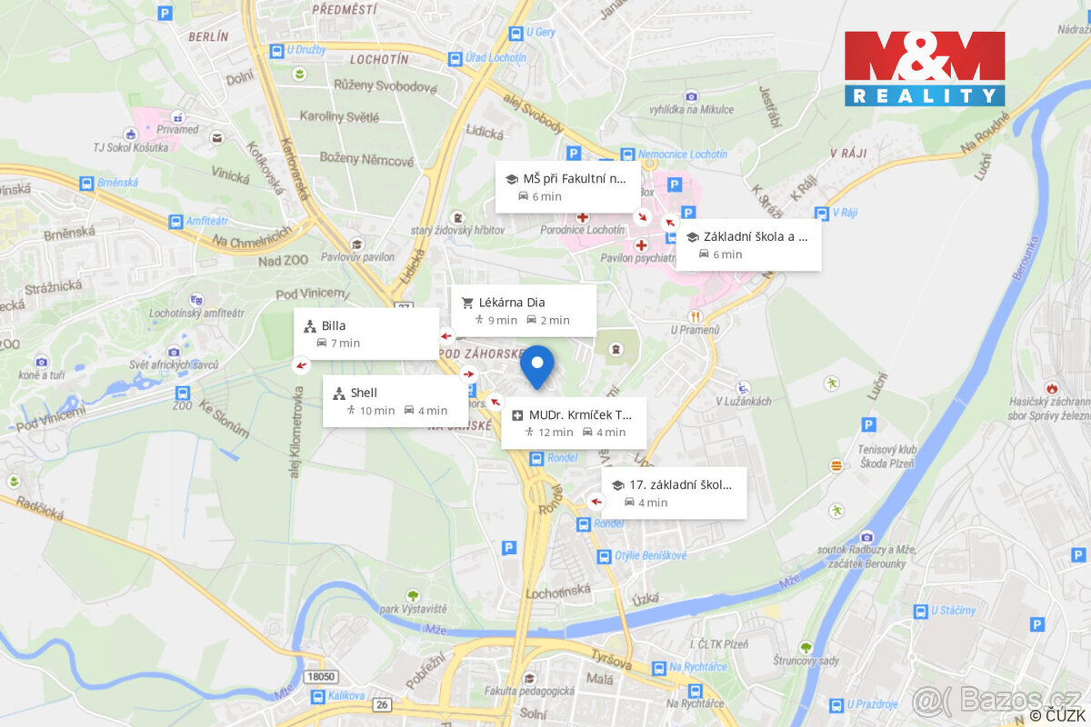 Pronájem bytu 2+kk, 54 m², Plzeň, ul. Bolevecká - 13