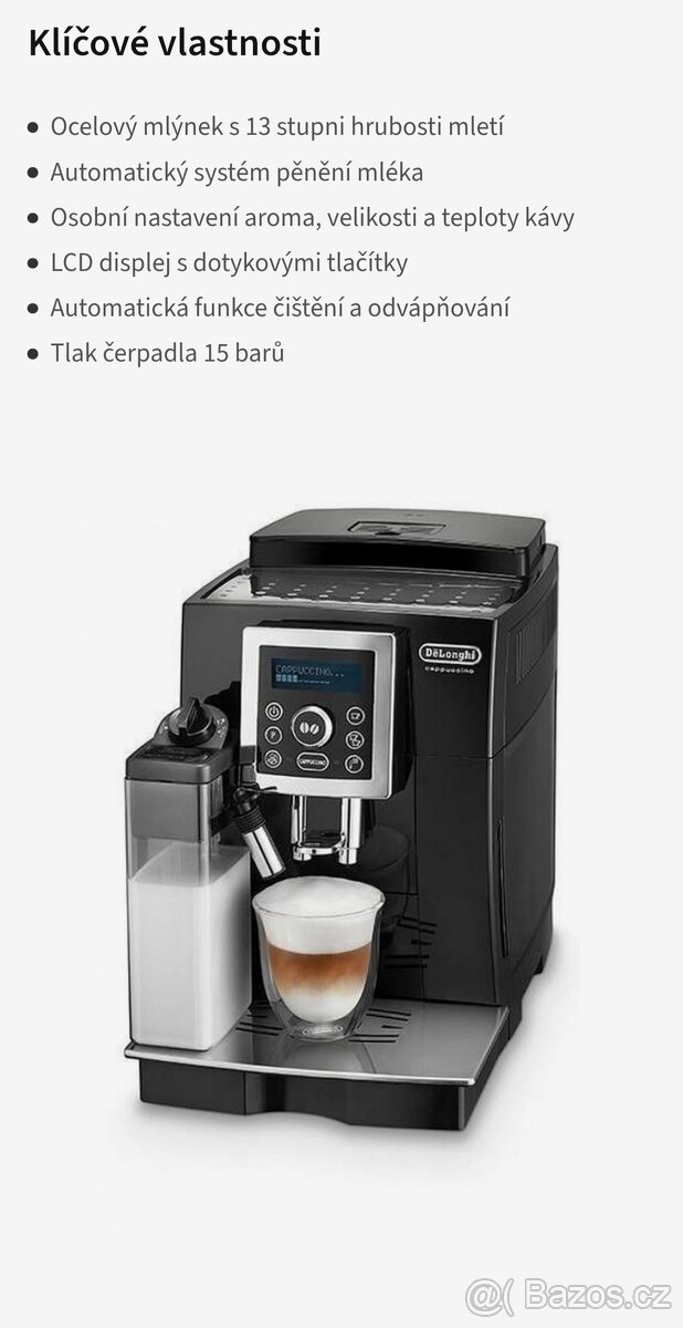 KÁVOVAR DELONGHI ECAM 23.463.B - PLNO AUTOMATICKÝ - 13