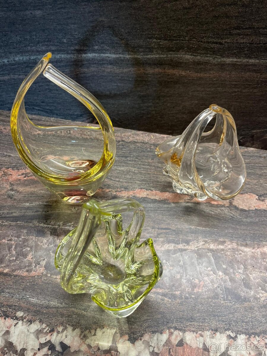 Skleněné košíky - hutní sklo - 13