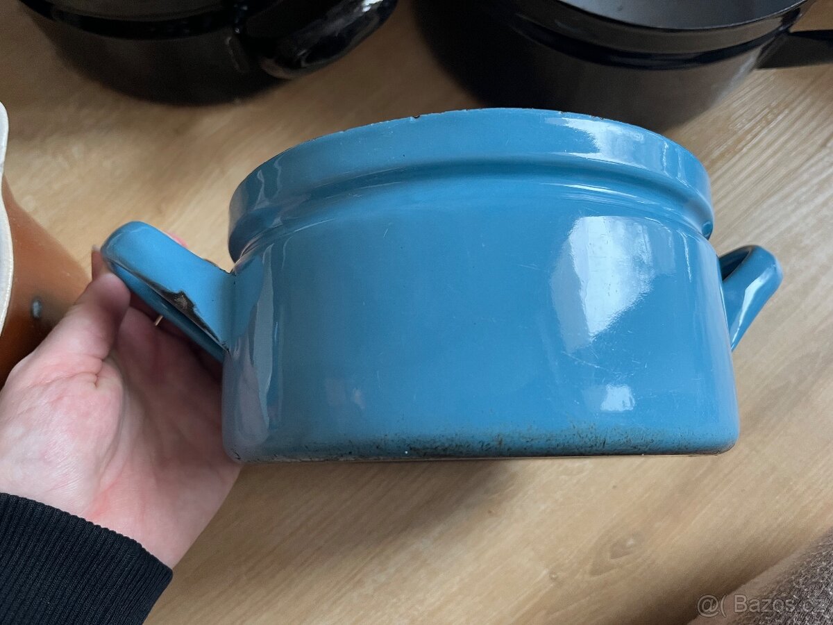 Staré smalt hrnce plus kamenina - 13