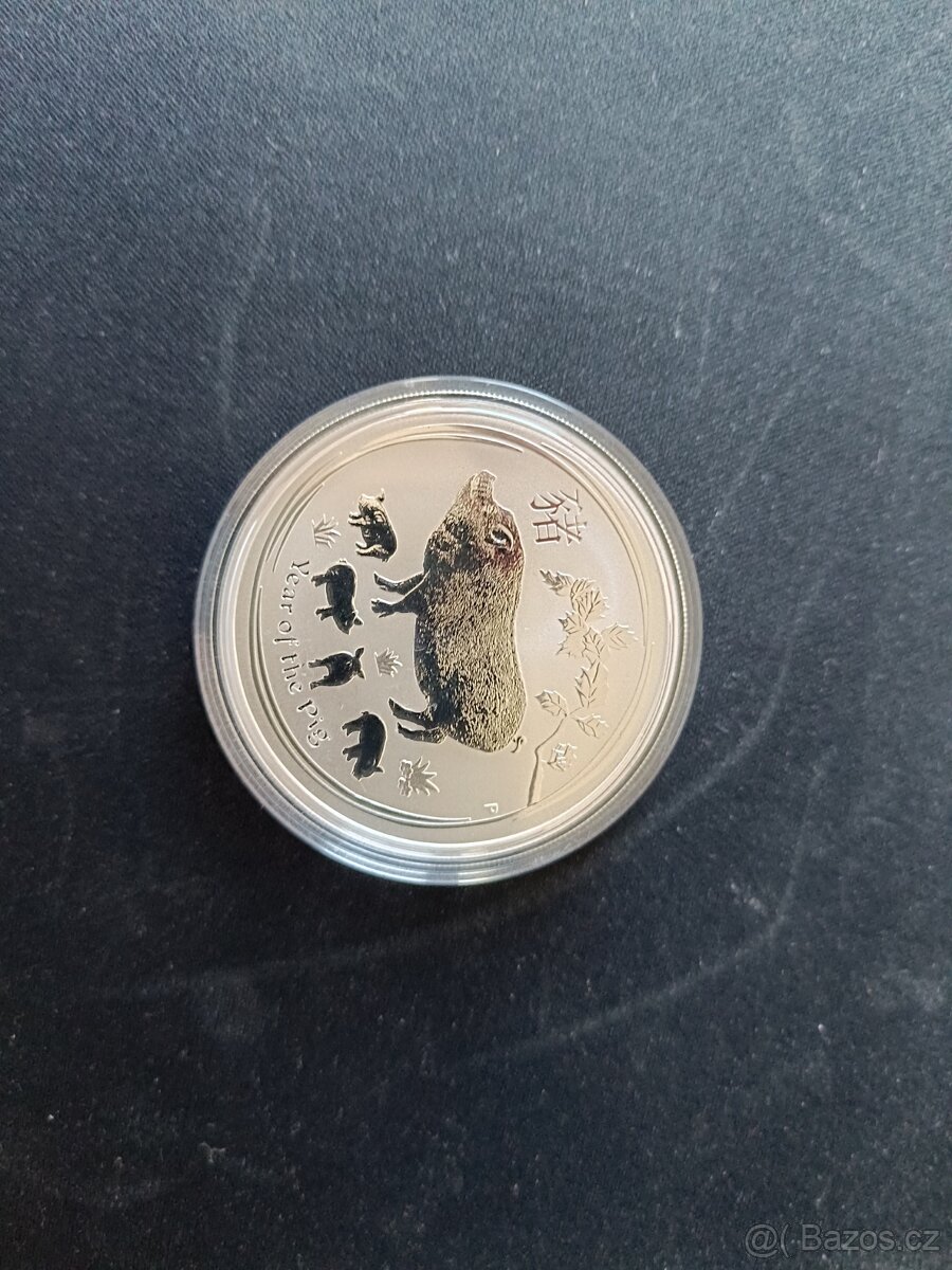 Sada 12 mincí Lunární série II. 1 Oz. Čisté stříbro. - 13