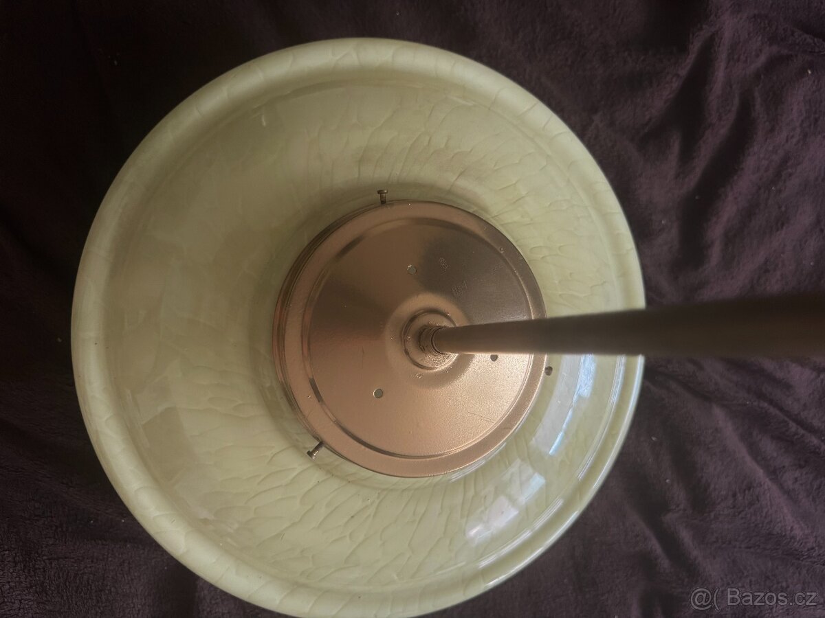 starožitný lustr funkční brokové sklo první republika - 13