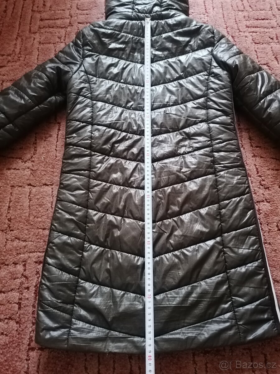 Dámská khaki zimní bunda/kabát s kapucí - 13