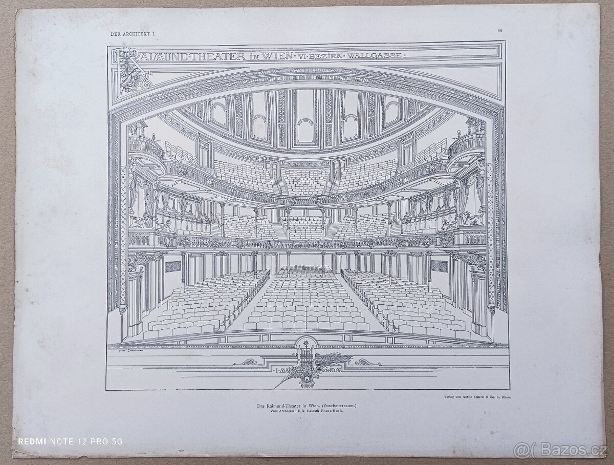 Originální litografické listy z „Der Architekt“ (1895 - 13