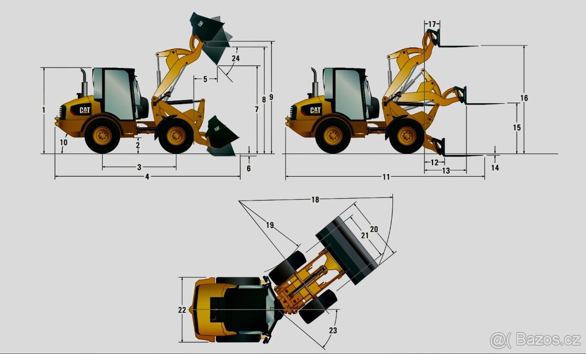 Klouboví nakladač CAT 908H žluté České SPZ - 13