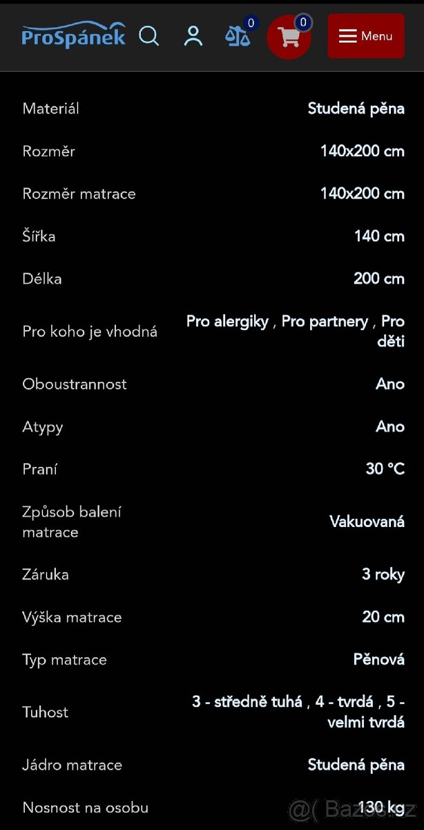 Postel 140x200 komplet - matrace Pro spanek - 13