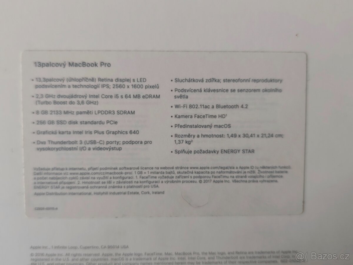 MacBook Pro 13" 2017 Zaruka - 13