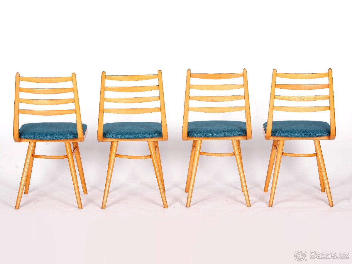 Designové jídelní retro židle TON, 4 kusy. - 13