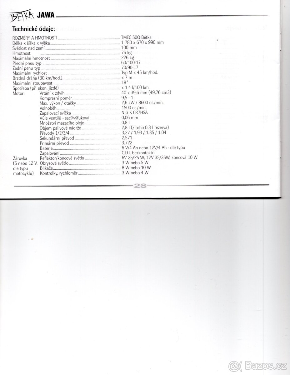 Moped Jawa Betka 50M - bez ND a doplňků sleva 3000Kč. - 13